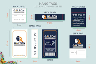 design hangtags, clothing labels and price tags in 12 hours
