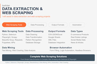 do data scraping, extraction and mining