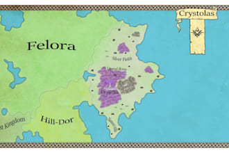 hand drawn map illustration dnd rpg fantasy map illustration vector map design