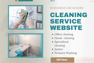 create cleaning business website for house, office cleaning