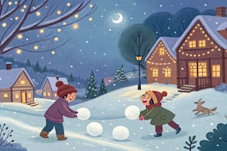 christmas book illustration, christmas children book