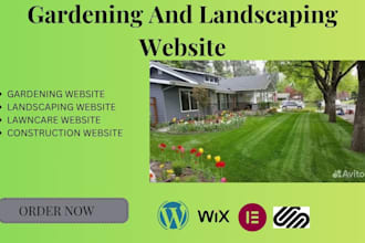 design landscaping, gardening, planting, snow removal, lawn care service website