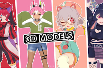 3d models, vrchat avatars, vtuber characters furry and nsfw models animation