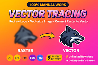 vectorize image, logo to vector, and deliver vector files