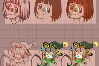 draw cute character sheet