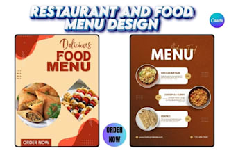design editable professional restaurant and food menu design