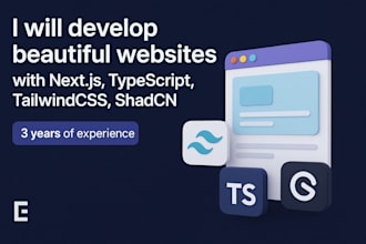 develop beautiful websites with nextjs typescript tailwindcss shadcn