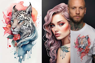 create a watercolor tattoo design and tattoo art