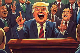 draw political cartoon and comic