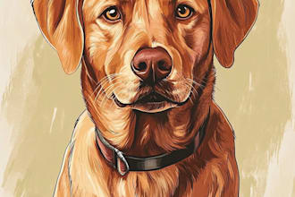 do disney pets portrait illustration in disney style