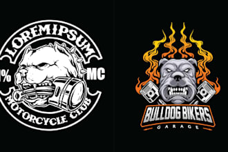 make beautiful bull dog motorcycle club logo