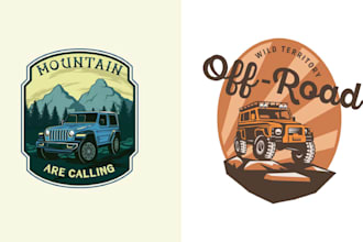 design vintage truck adventure off road logo