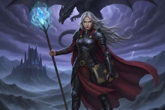 draw fantasy character illustration, book cover art
