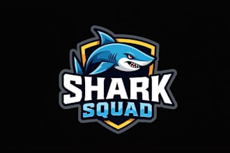 design high quality angry shark mascot logo  with unlimited revision