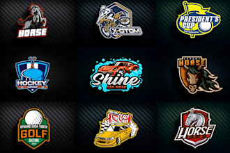 make golf club, horse racing, motorcycle and automotive logo