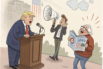 draw a political or satirical cartoon