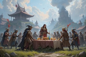 design a dnd party art and group art