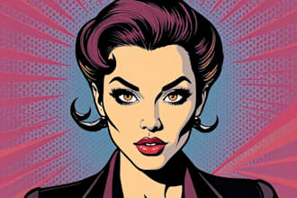 create a bold pop art or comic style portrait
