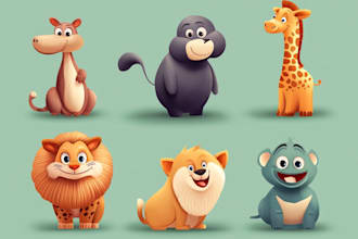 draw an eyecatchy mascot, animal cartoon character