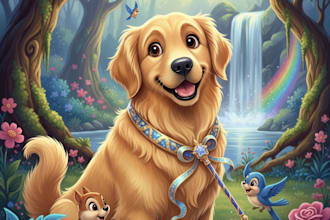 draw your cat, dog or any pet into disney cartoon portrait