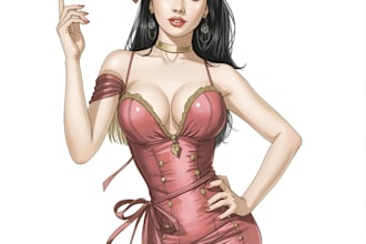 draw pin up girl and pin up girl illustration