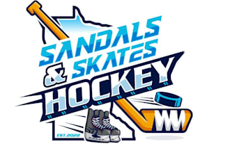 create modern sandals skates hockey logo design
