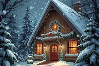 draw christmas illustrations and cards for you