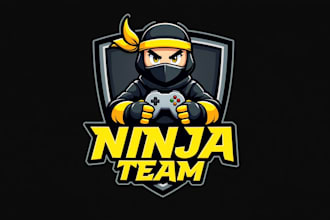 design outstanding ninja gaming mascot logo with express delivery