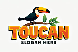 design realistic toucan bird mascot logo with unlimited revision