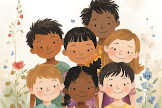 illustrate children story illustration KDP watercolor