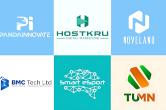 create a modern technology, startup, apps, and security logo