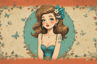 pin up girl and pin up girl illustration