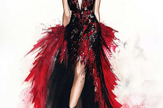 draw fashion illustration and sketches
