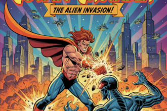 do comic book illustration  novel cover art cartoon comic