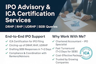 provide ipo advisory, drhp support and compliance services