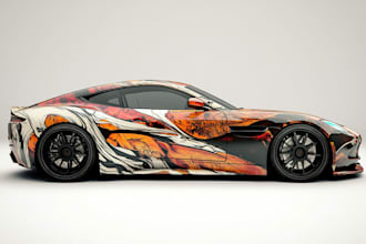 create an custom vinyl car wrap, van wrap vehicle wrap