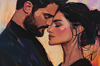 draw a beautiful couple portrait