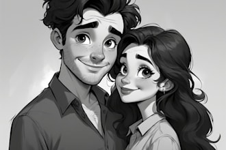 make couple portrait illustration
