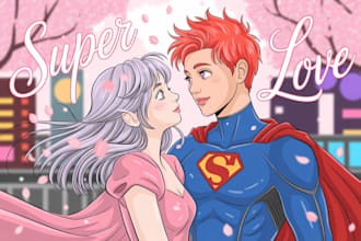 draw your couple character with anime style