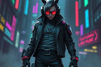 create a cyberpunk character in every style you want