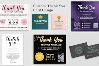 design thank you or insert card for amazon or product, package