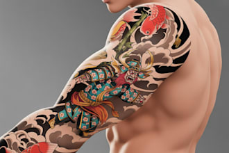 create sleeve tattoo design in geometric style