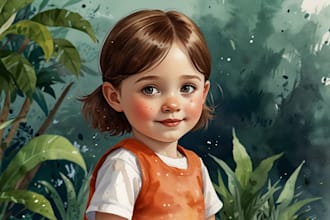 draw your unique and whimsical watercolor children
