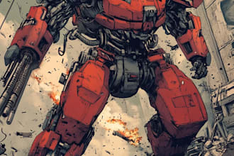 do illustration and concept mecha, gundam, and robot