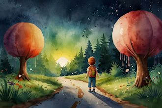 children story book illustration watercolor children book