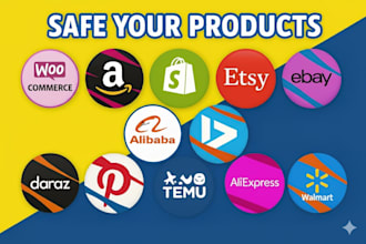 remove copyright listing product to shopify,ebay,etsy,alibaba,walmart,under dmca
