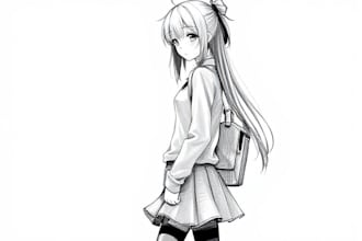 sketch in anime style