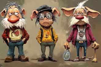 draw artistic cartoon caricatures
