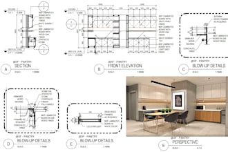 create detailed joinery and fit out shop drawings