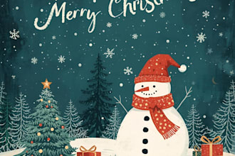 draw christmas illustrations and cards for you